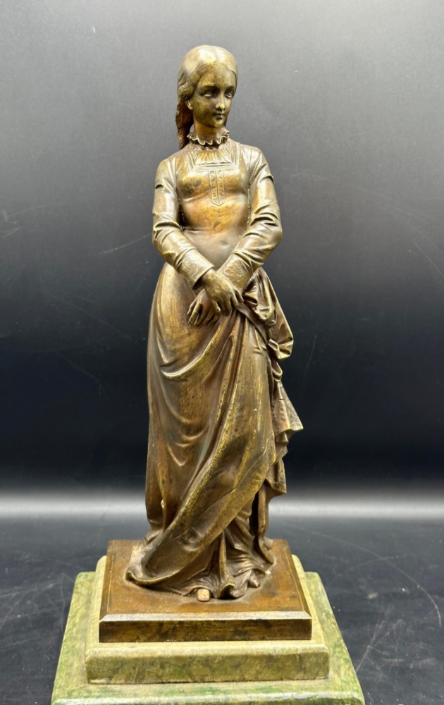  Escultura francesa de Joven en bronce, firmada P. Duboy