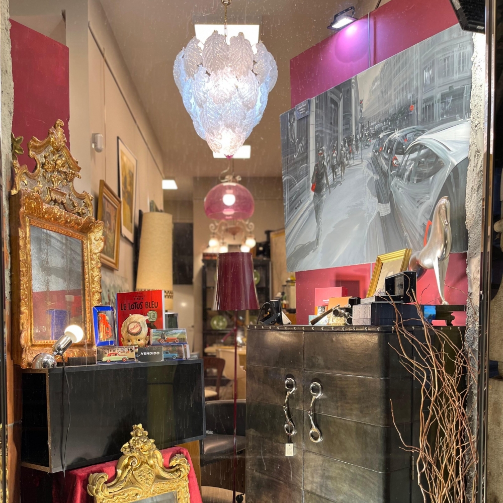 Kerdalo, “Faubourg Saint-Honoré, París”, acrílico sobre lienzo, Francia, siglo XXI