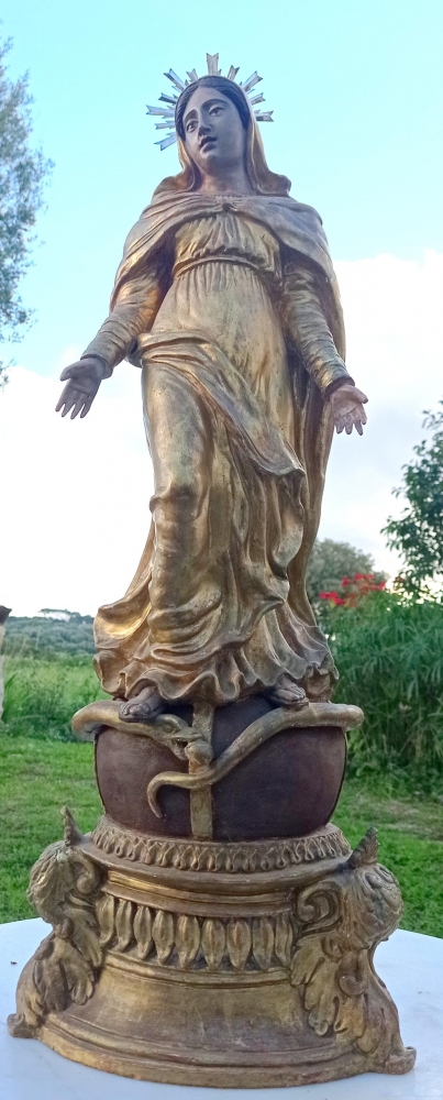 Virgen Inmaculada barroca en terracota, escuela andaluza 