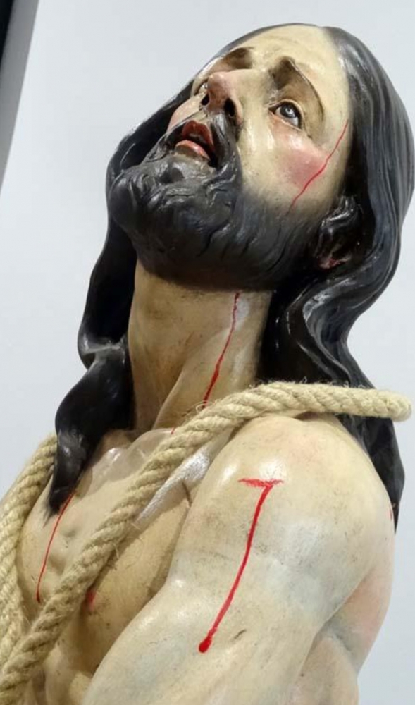 Antonio Pliego, escultura religiosa, Cristo atado a la columna, 2015