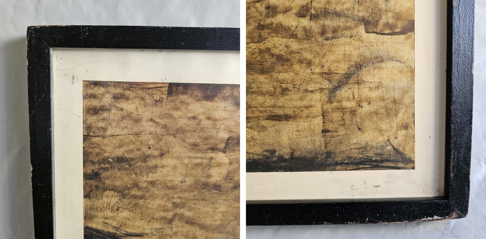 Pareja de grabados calcográficos, escuela abstracta de Barcelona, c. 1975