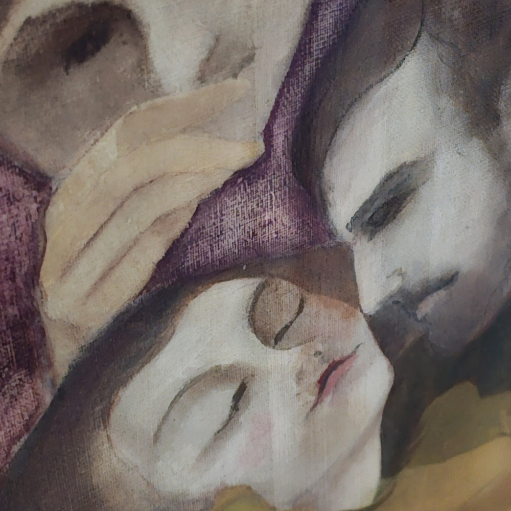 Escena expresionista / simbolista, escuela catalana, óleo sobre lienzo, siglo XX