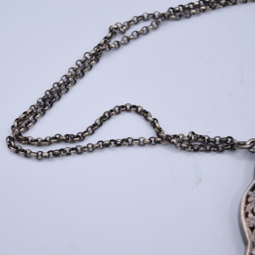 Bolso de malla de plata alemana, Eduardiano - Art Decó