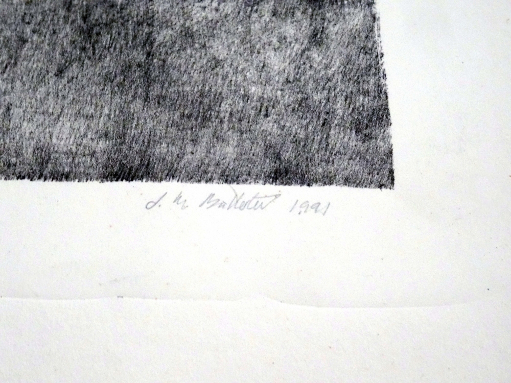 José Manuel Ballester, litografía, bodegón de flores, azucenas,1991