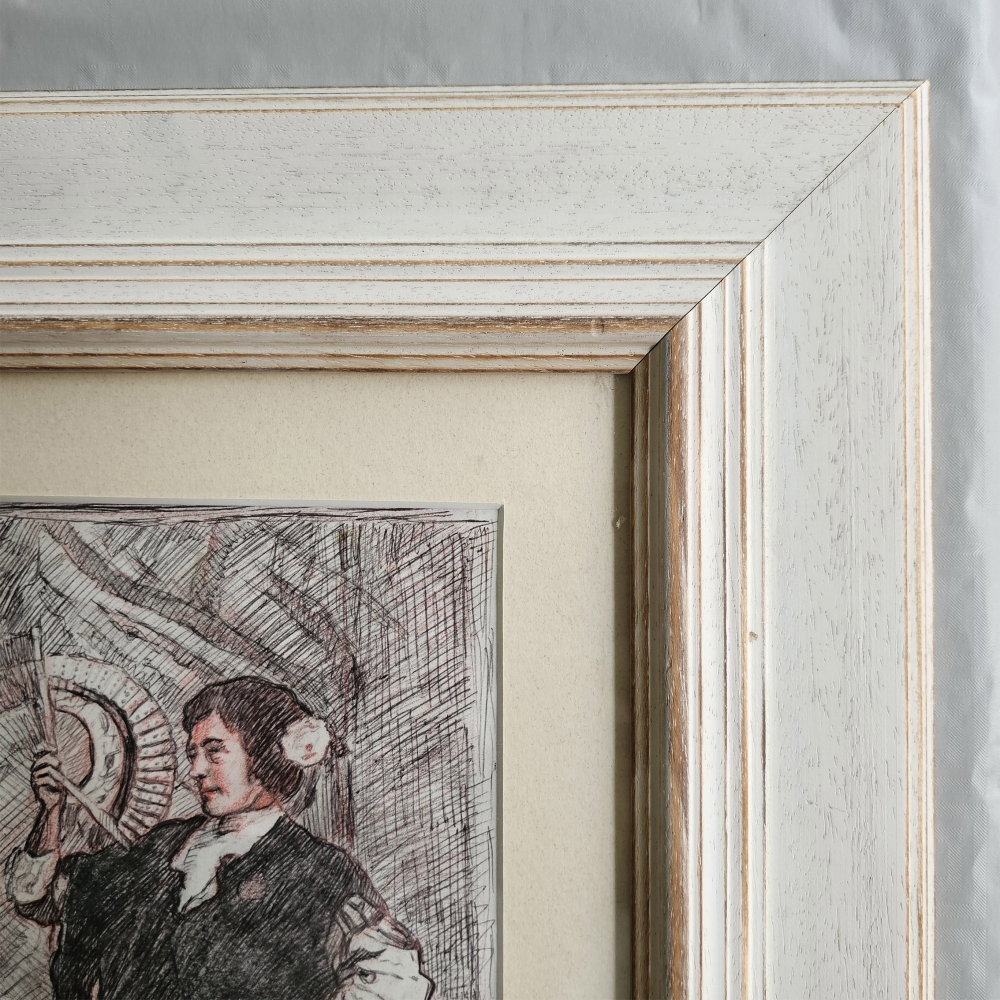 José Peris Aragó y Pepe Peris Panach, dibujo costumbrista original, escuela valenciana, mediados del siglo XX