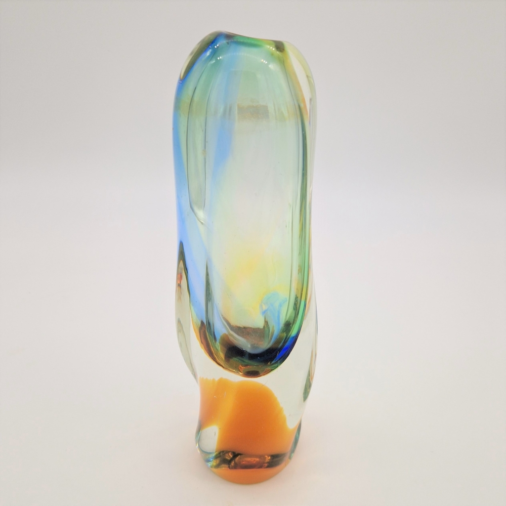Florero vintage de cristal de Josef Rozinek para Borske Glas, 1960 - 1965