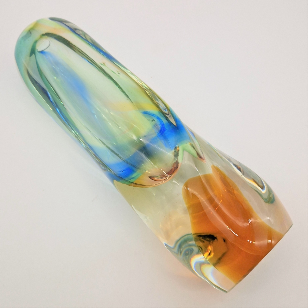 Florero vintage de cristal de Josef Rozinek para Borske Glas, 1960 - 1965