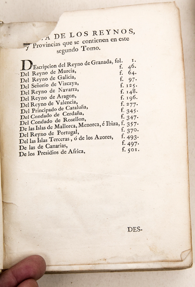 Juan Antonio de Estrada, Población general de España..., 1768