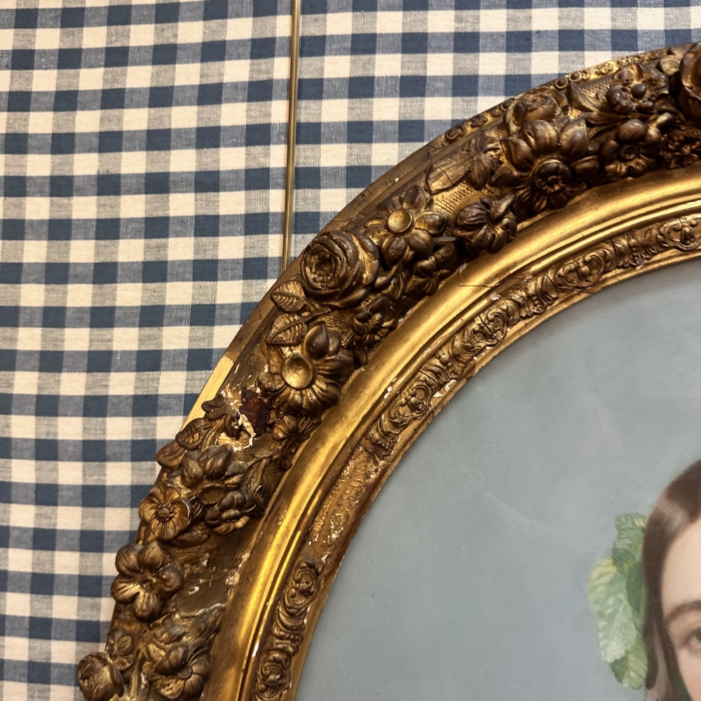Pastel sobre papel “Retrato joven noble”, firmado Edmond Jewrin, 1843