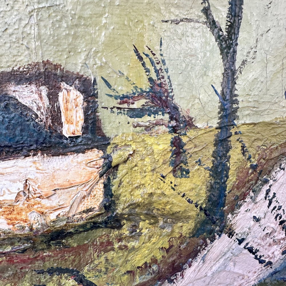 “Paisaje invernal”, escuela André Derain, fauvismo, Francia, 1959