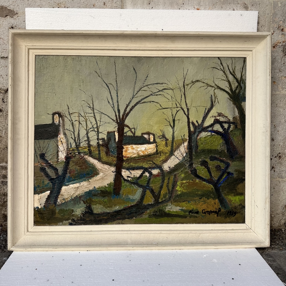 “Paisaje invernal”, escuela André Derain, fauvismo, Francia, 1959