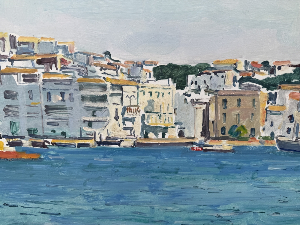 Rafael Duran Benet, Cadaqués, Costa Brava, óleo sobre tablex, siglo XX