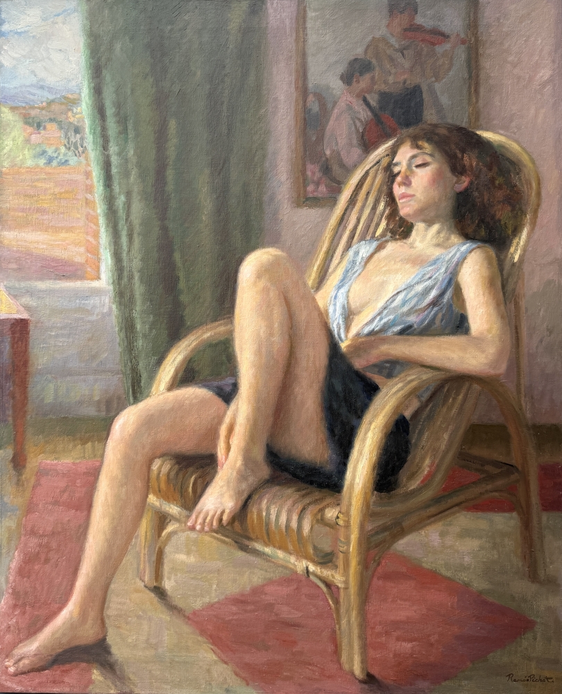Ramon Pichot Soler, Mujer descansando, óleo sobre lienzo, 1990