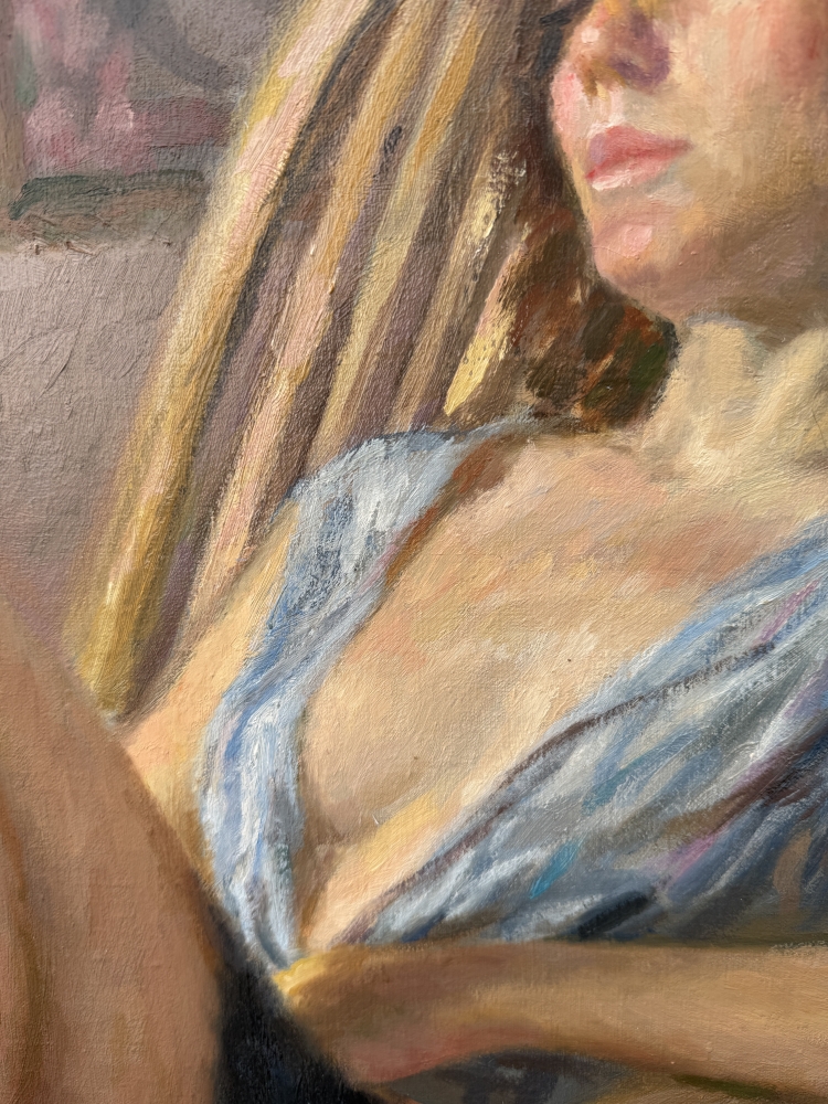 Ramon Pichot Soler, Mujer descansando, óleo sobre lienzo, 1990