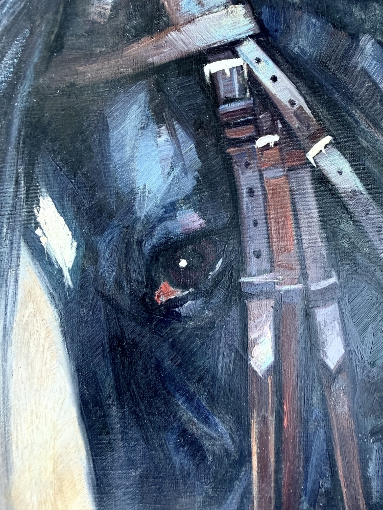 Álvaro Gómez Hurtado, Caballo negro, óleo sobre lienzo