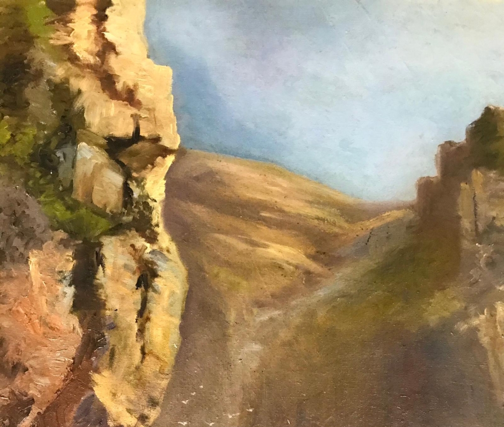 \"Cliffs with Stormy Sea\", After British School of 19th Century, años 50-60 del siglo XX