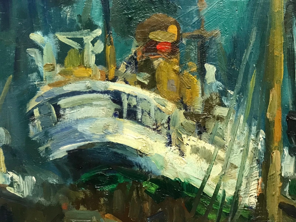 ”Escena de Astilleros con Figuras”, J. García Altafulla, años 50 del siglo XX