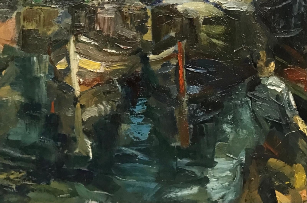 ”Escena de Astilleros con Figuras”, J. García Altafulla, años 50 del siglo XX