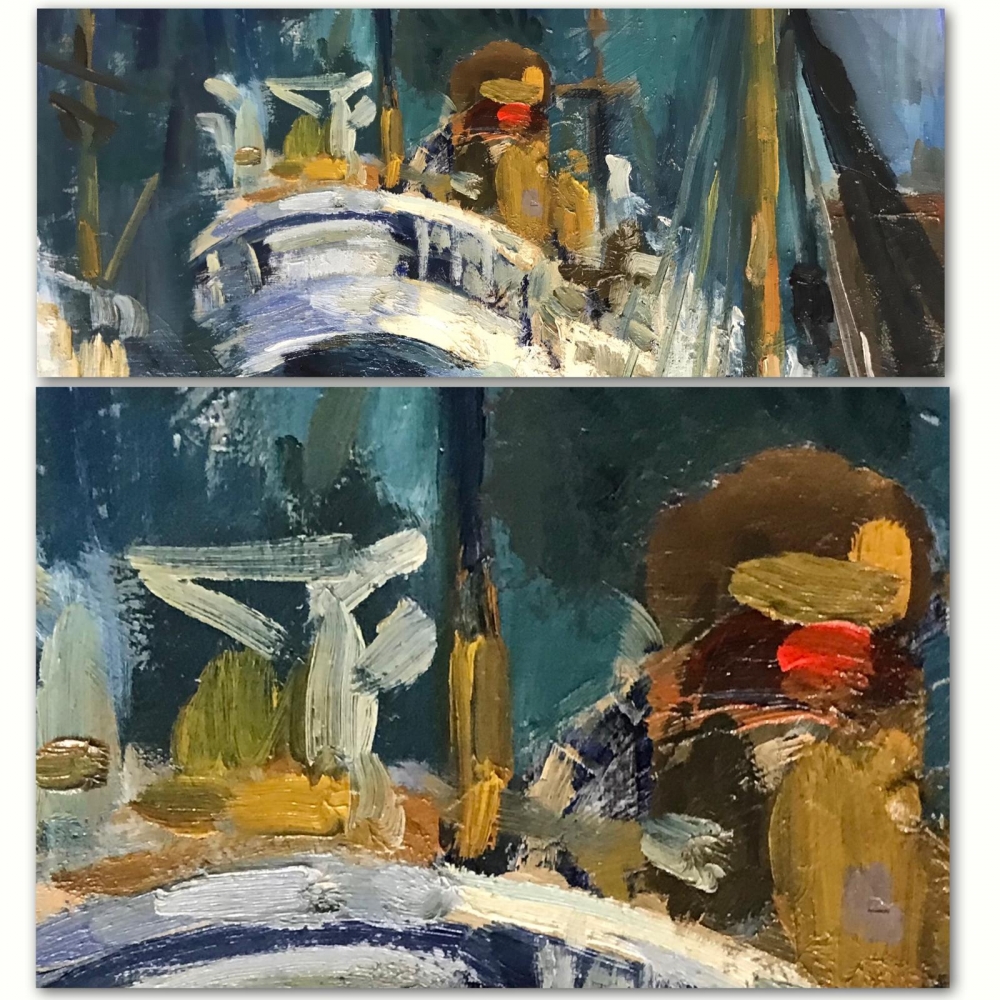 ”Escena de Astilleros con Figuras”, J. García Altafulla, años 50 del siglo XX