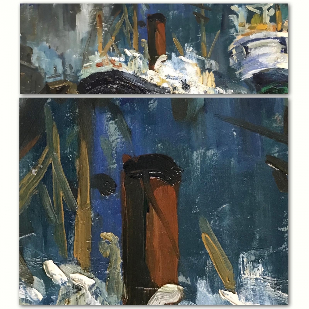 ”Escena de Astilleros con Figuras”, J. García Altafulla, años 50 del siglo XX