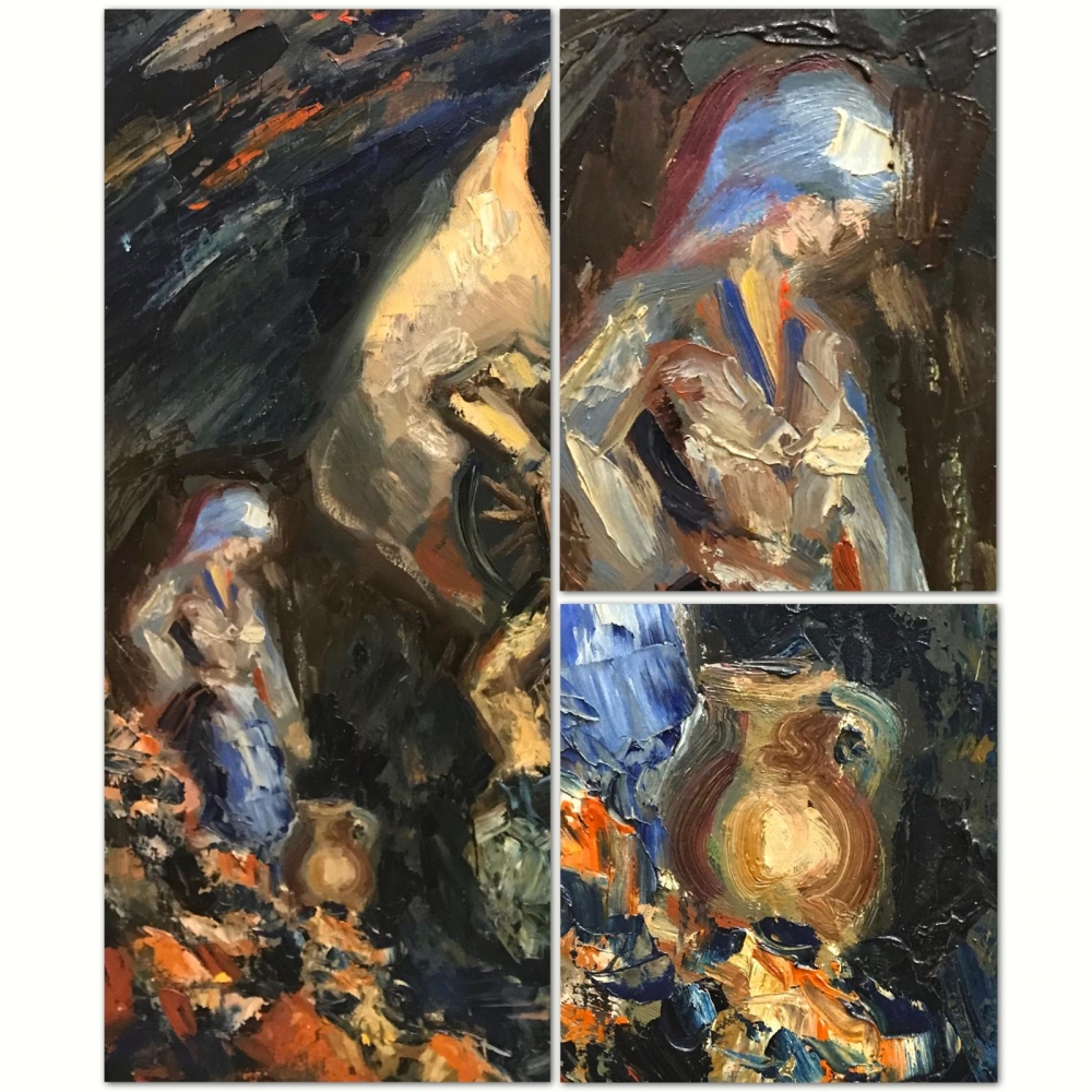 ”Caravana Gitana al Atardecer”, J. García Altafulla, años 50 del siglo XX