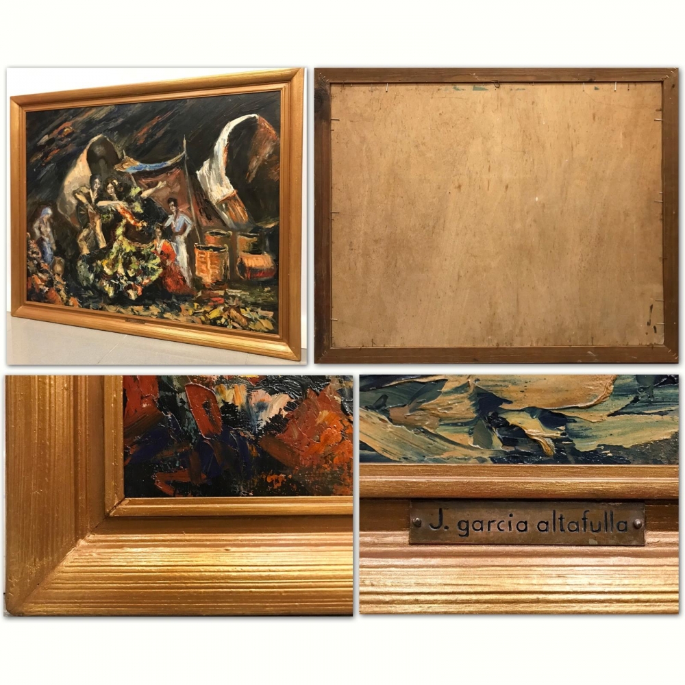 ”Caravana Gitana al Atardecer”, J. García Altafulla, años 50 del siglo XX