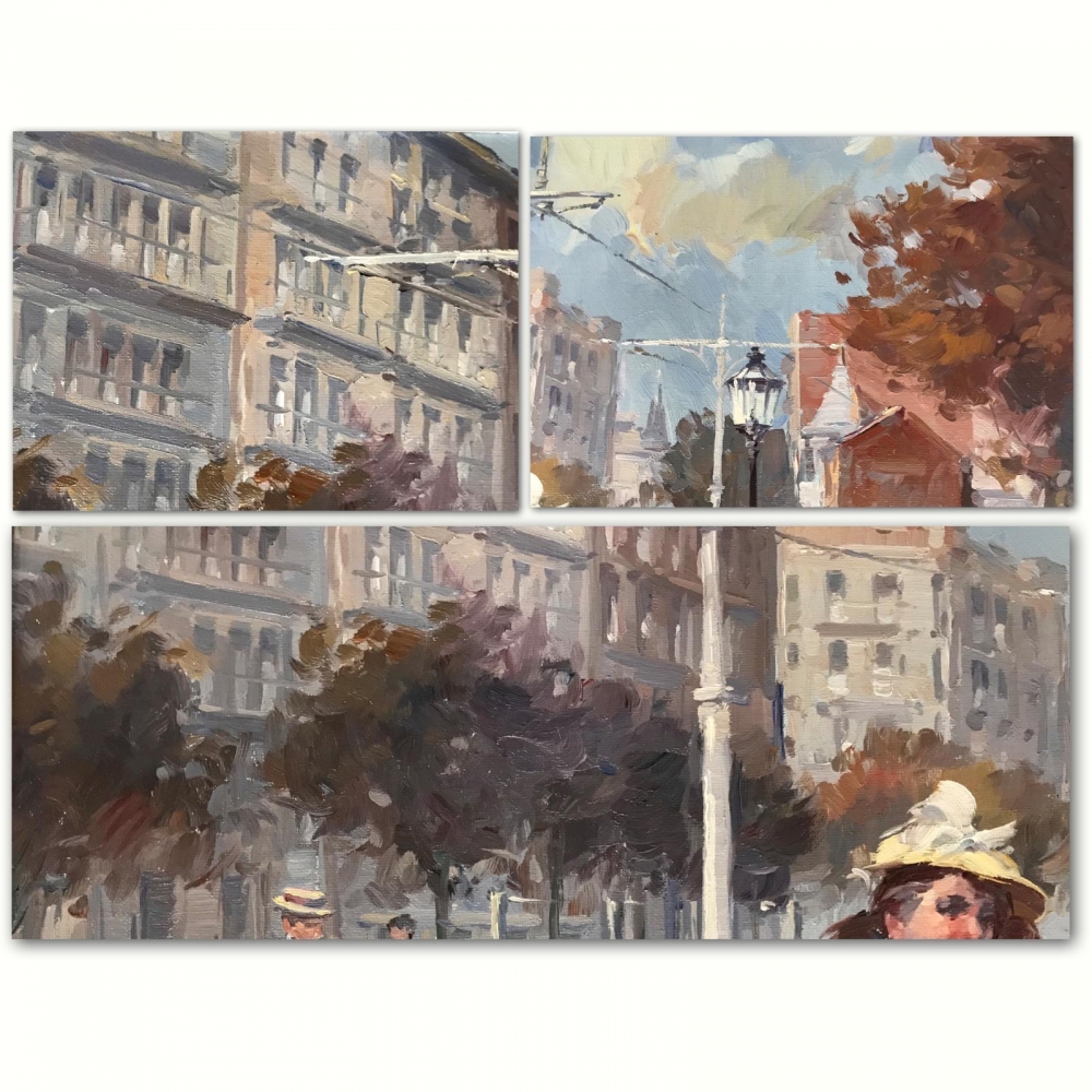 “Dos Escenas de Barcelona de la Belle Époque”, J. Puigsegur, años 80-90 del siglo XX