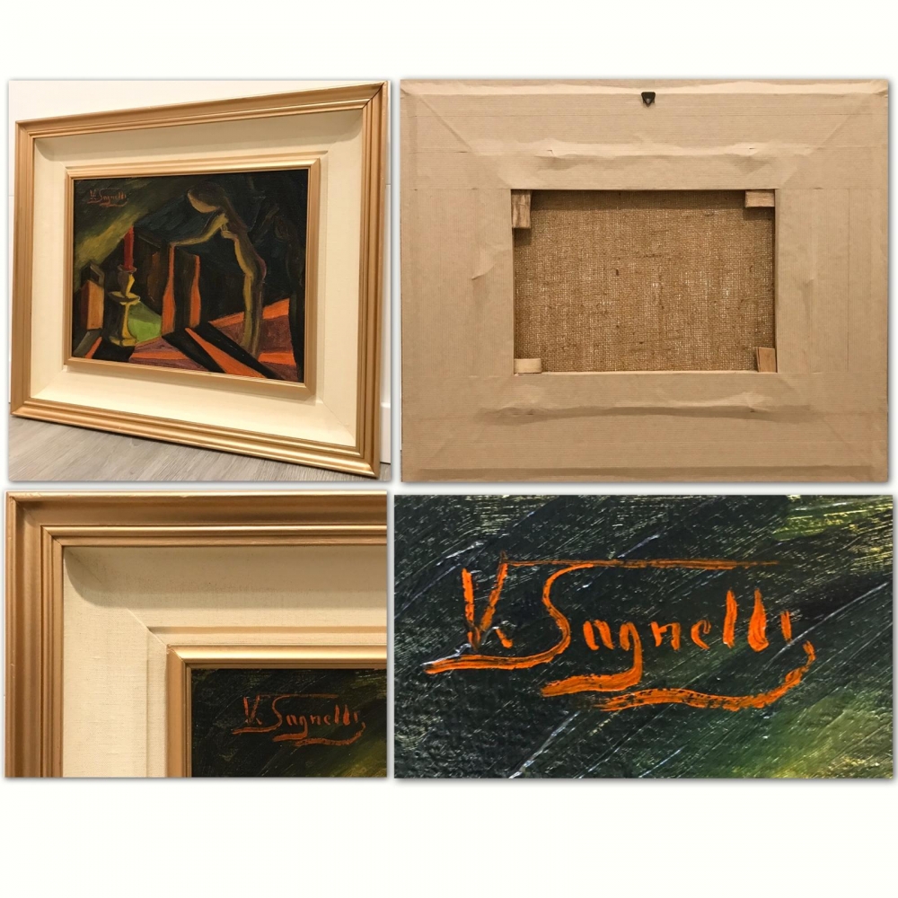 Dos obras del \"Stilismo Metafisico\" de Vincenzo Sagnelli, años 60-70 del siglo XX