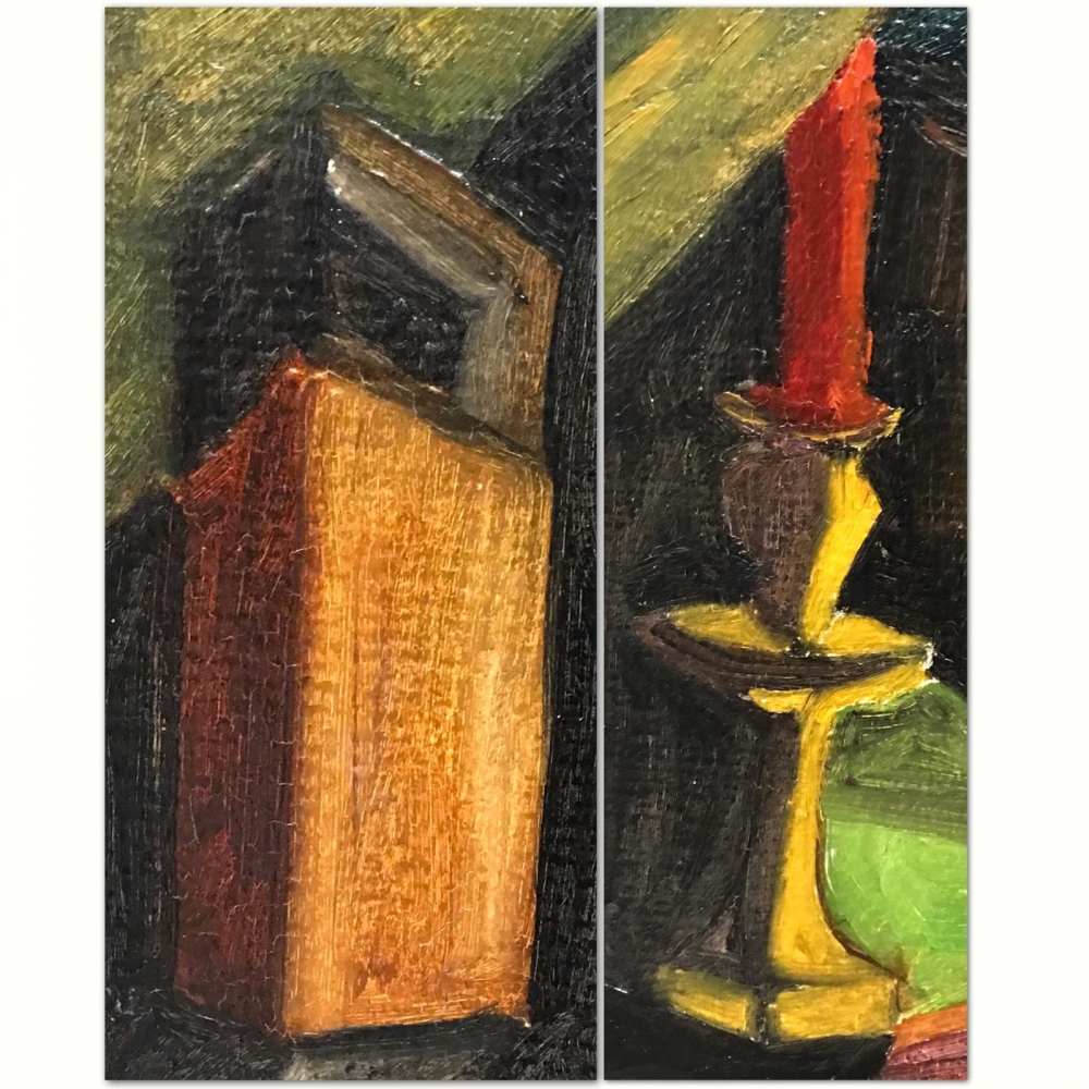 Dos obras del \"Stilismo Metafisico\" de Vincenzo Sagnelli, años 60-70 del siglo XX