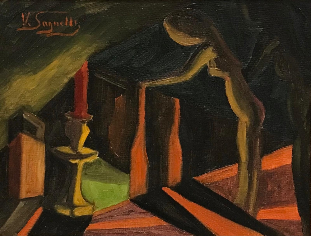 Dos obras del \"Stilismo Metafisico\" de Vincenzo Sagnelli, años 60-70 del siglo XX