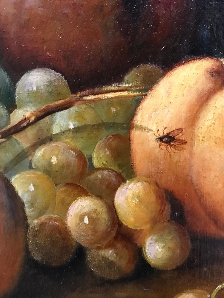 “Natura Morta con Frutti e Vendemmia”, escuela italiana de finales de siglo XIX, principios del siglo XX