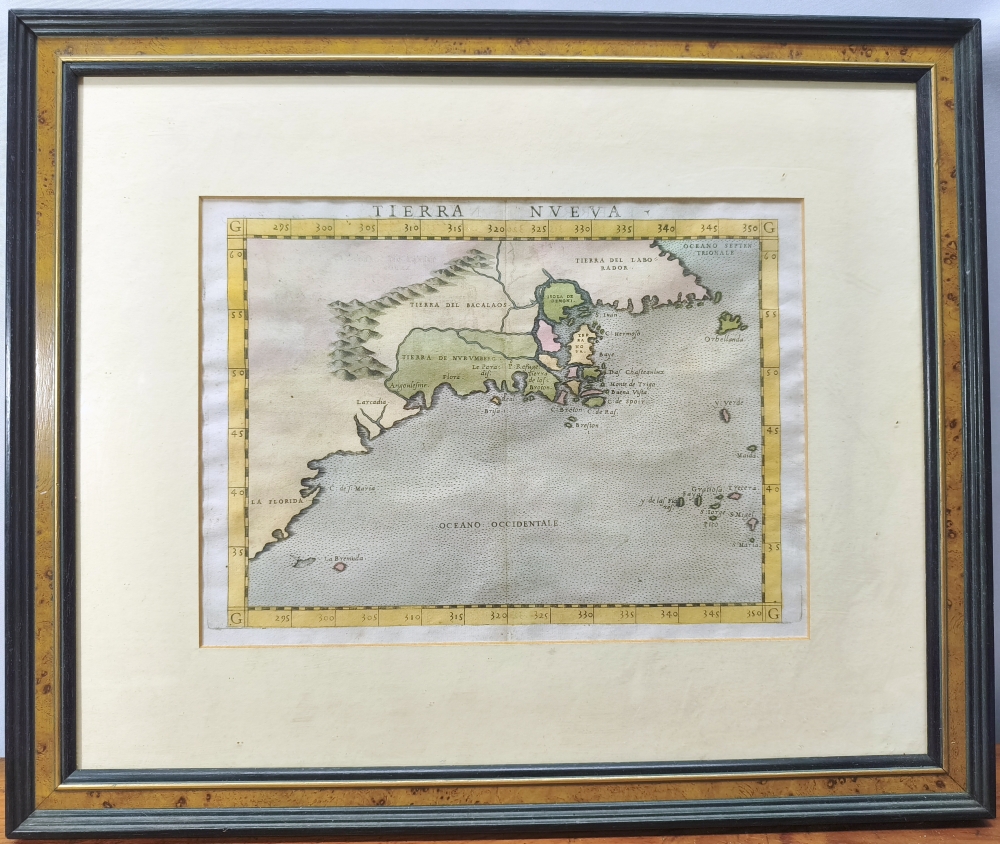 Mapa Grabado \"Tierra Nueva\" · 1562 · Norteamérica · Gastaldi / Josephus Moletius · Ptolomeo Venecia