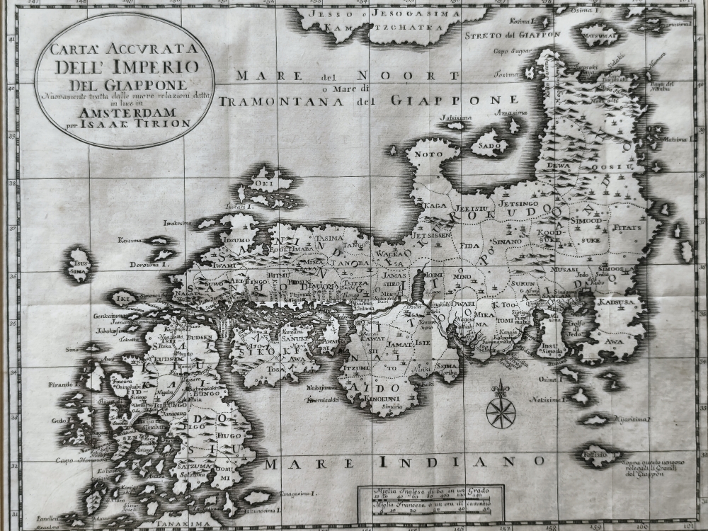 Mapa de Japón, 1738, Isaak Tirion / Albrizzi