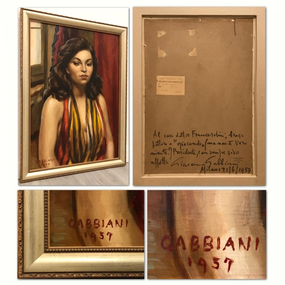 Giacomo Gabbiani, \"La Bella Ragazza\", óleo sobre panel, 1957