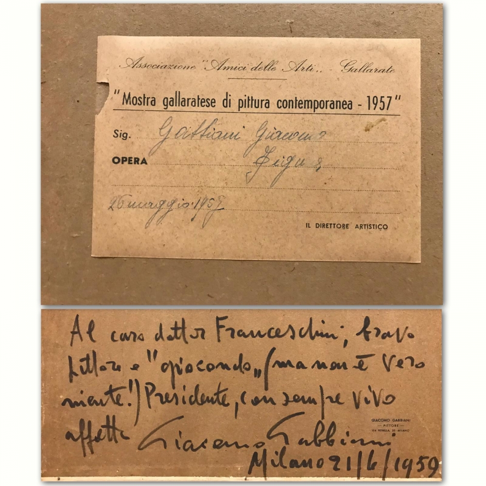 Giacomo Gabbiani, \"La Bella Ragazza\", óleo sobre panel, 1957