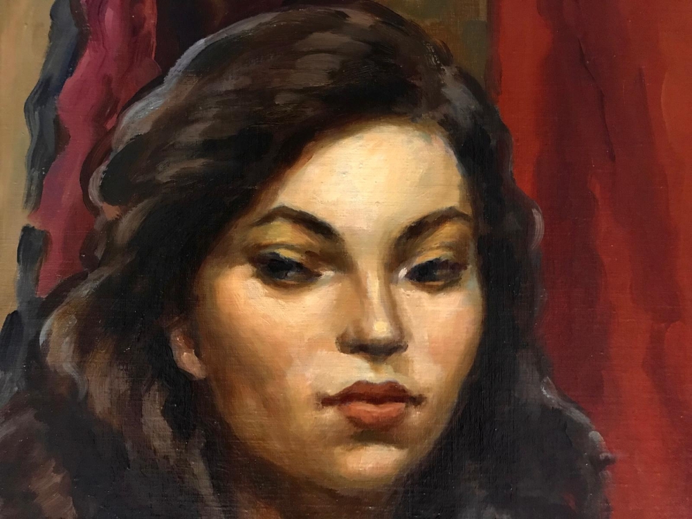 Giacomo Gabbiani, \"La Bella Ragazza\", óleo sobre panel, 1957
