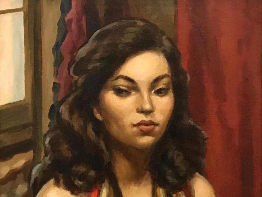 Giacomo Gabbiani, \"La Bella Ragazza\", óleo sobre panel, 1957