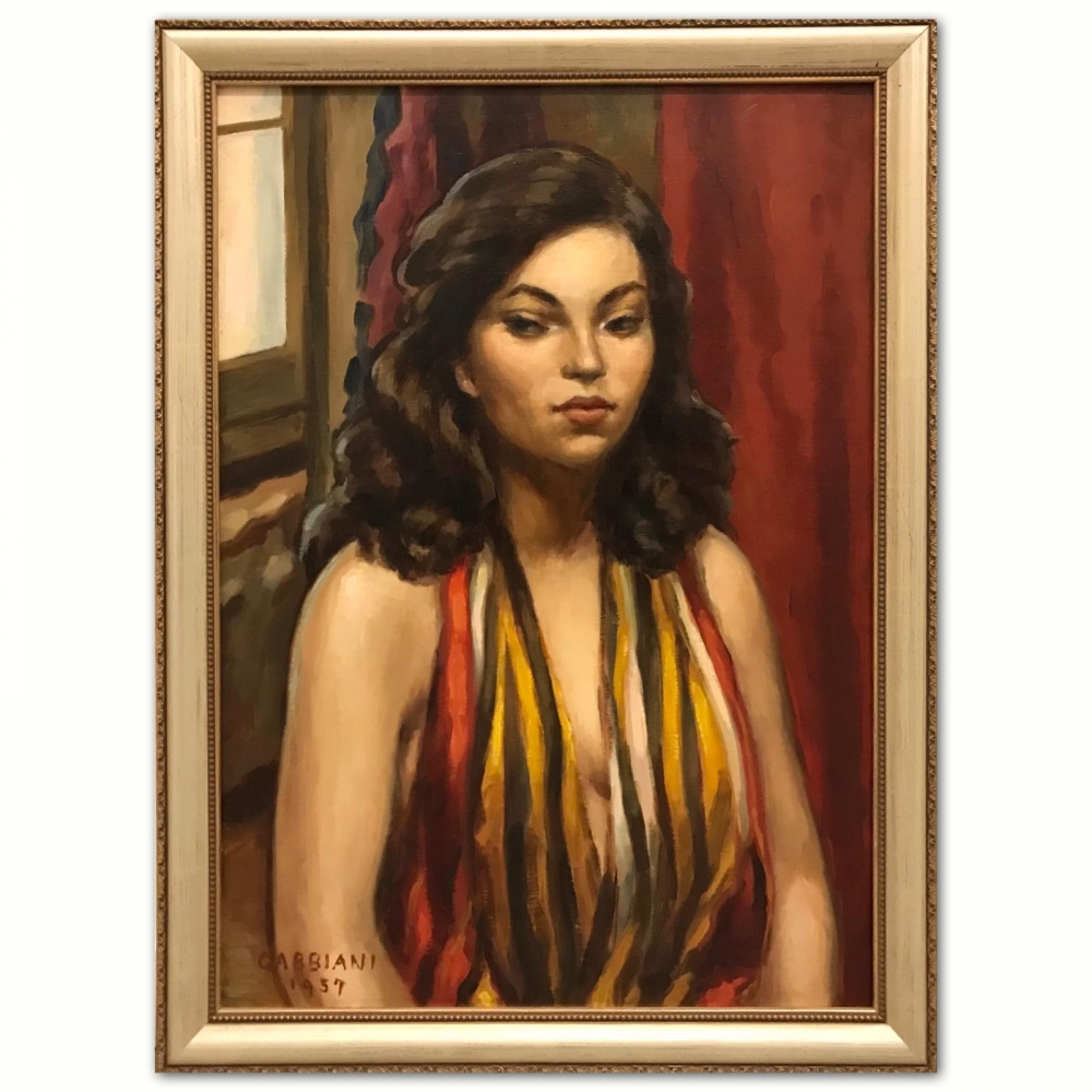 Giacomo Gabbiani, \"La Bella Ragazza\", óleo sobre panel, 1957