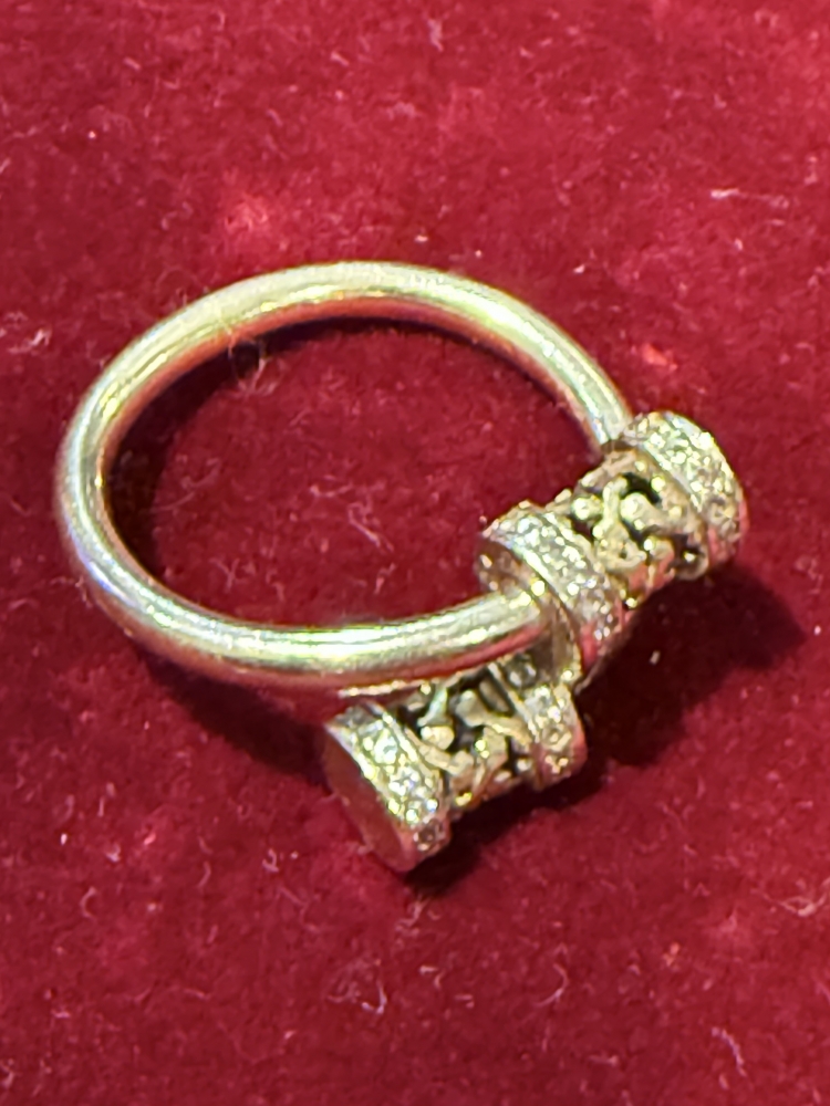 Conjunto de joyas de 2 piezas, oro amarillo y circonites 