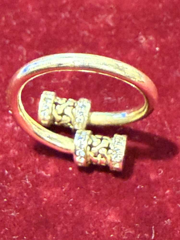 Conjunto de joyas de 2 piezas, oro amarillo y circonites 