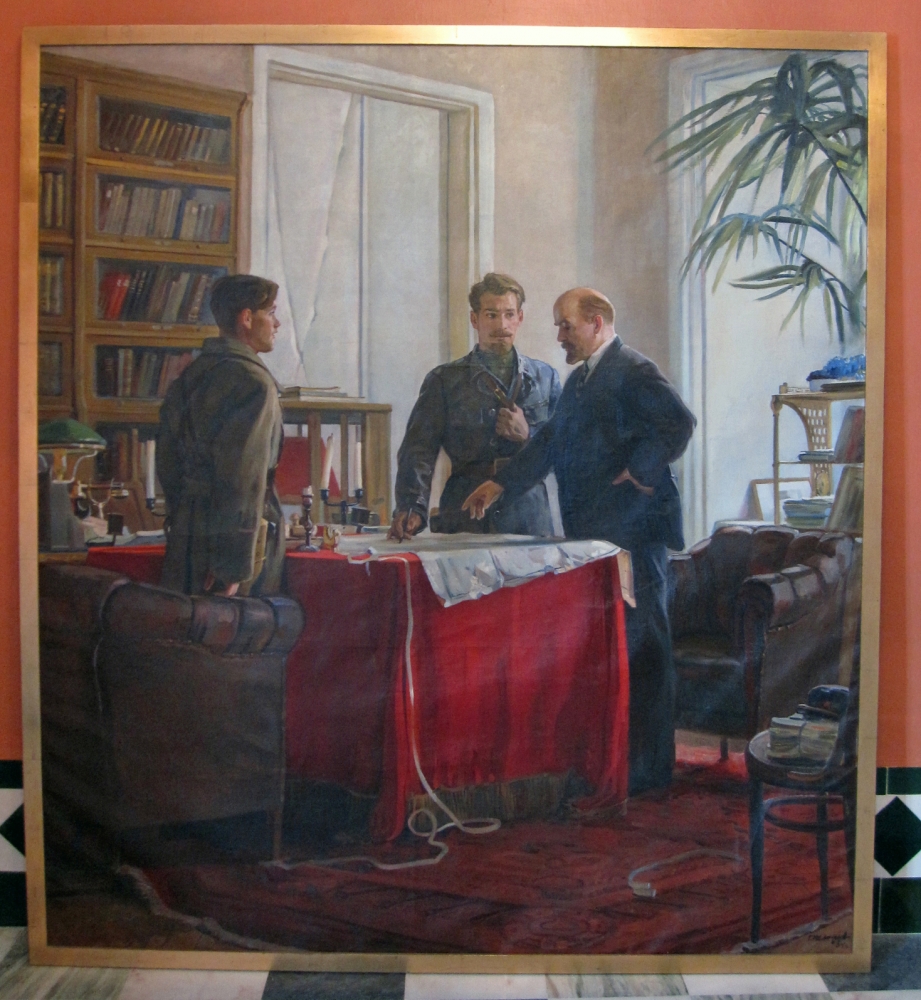 Georgi Stepanovich Melikhov, pintura histórica realista, Lenin y el general Frunse, 1954