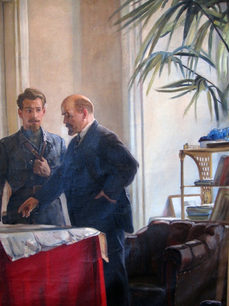 Georgi Stepanovich Melikhov, pintura histórica realista, Lenin y el general Frunse, 1954