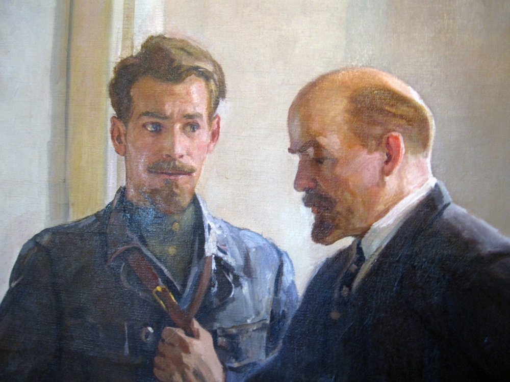 Georgi Stepanovich Melikhov, pintura histórica realista, Lenin y el general Frunse, 1954
