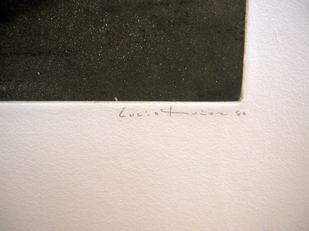 Lucio Muñoz, aguafuerte, gofrado, 1980