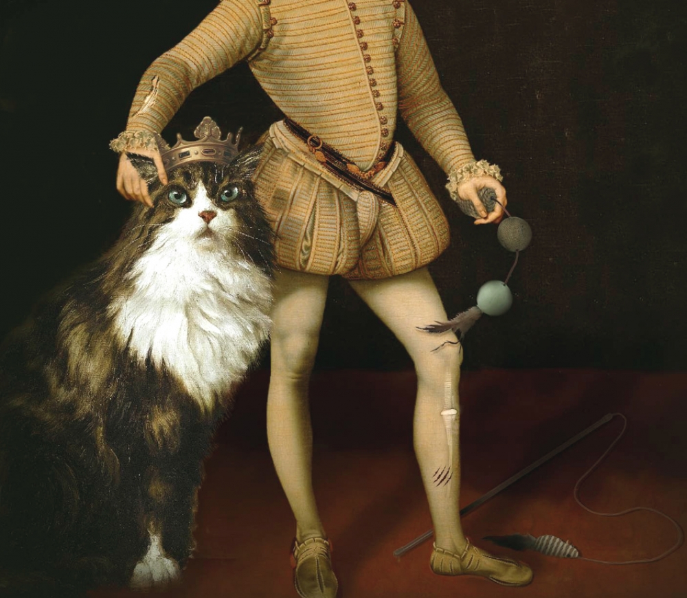 Kerstin Jedwill, fotografía digital, rey con gato, 2022