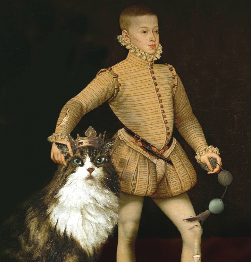Kerstin Jedwill, fotografía digital, rey con gato, 2022