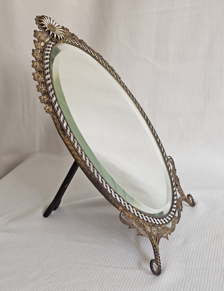 Espejo de tocador o mesa antiguo art nouveau, c. 1900