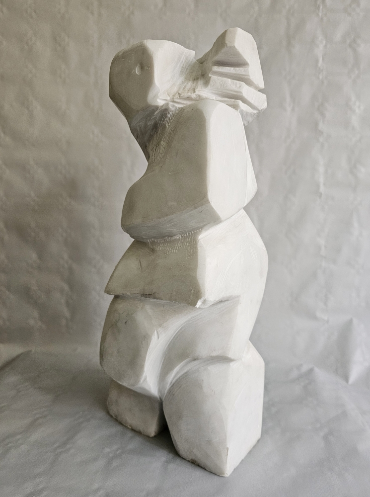 Jorge Peris Serra, escultura original en mármol blanco, \"Hombre\", 1991 