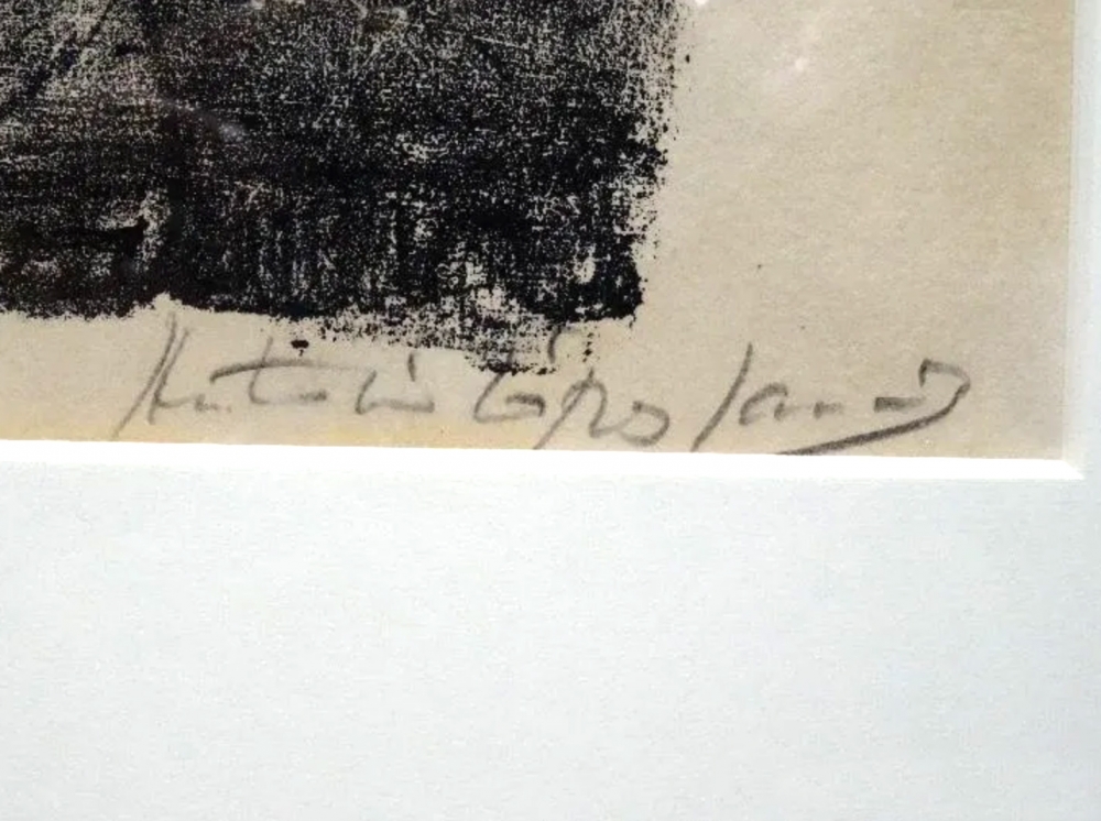 Antonio López García, litografía, retrato, mujer de Tomelloso, 1961