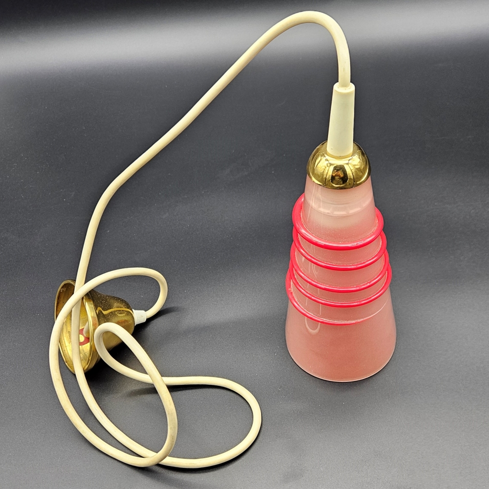 Lámpara vintage de techo de cristal soplado, 1950-1959